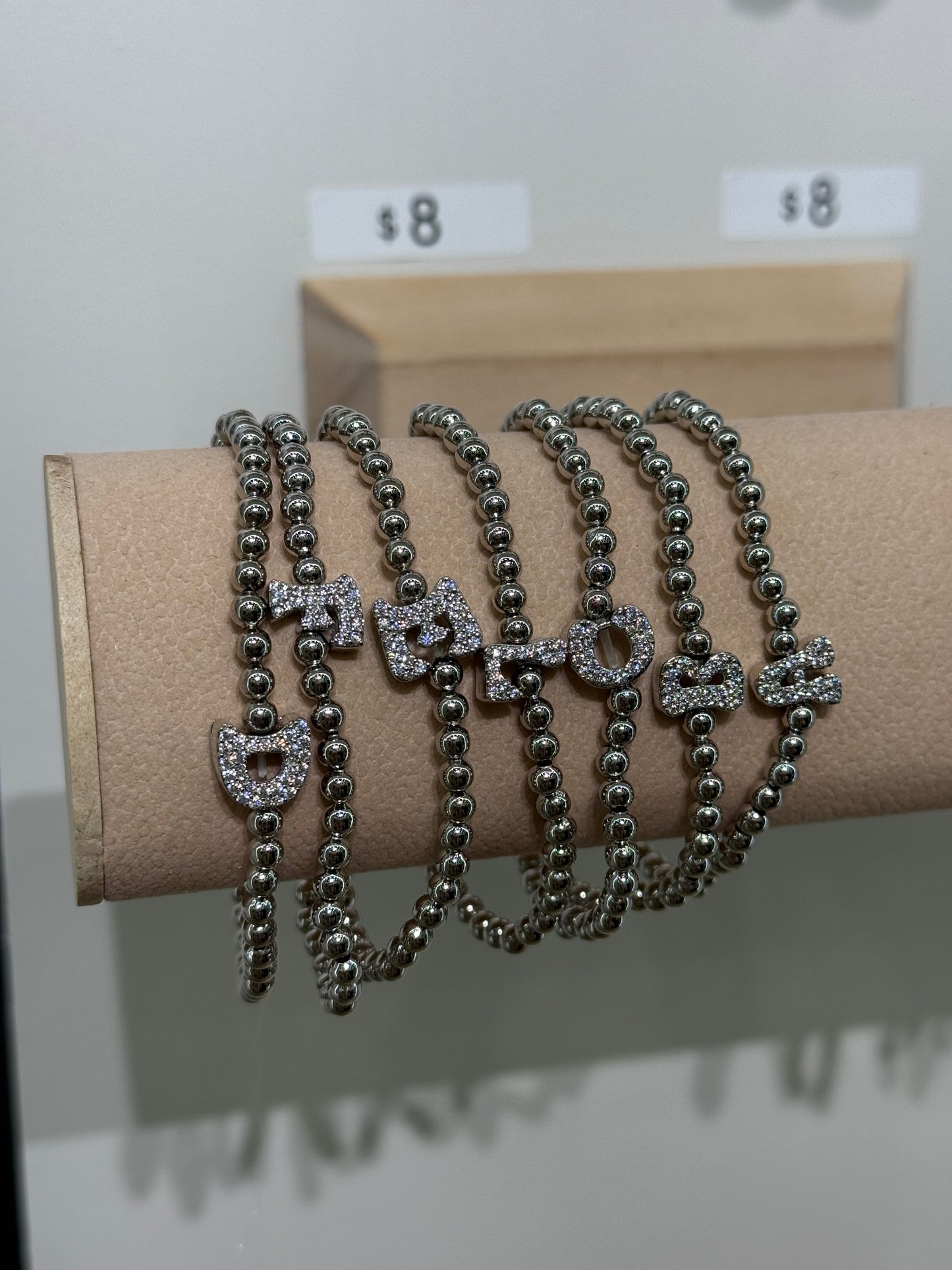 SHINE SILVER LETTER BRACELET