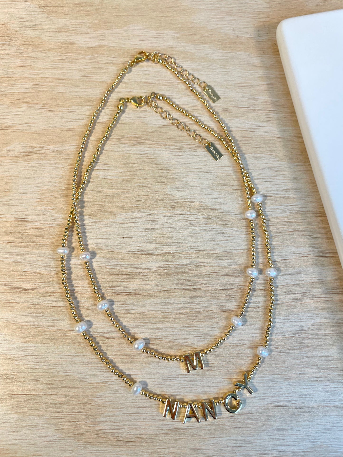 PEARL LETTER CUSTOM NECLACE
