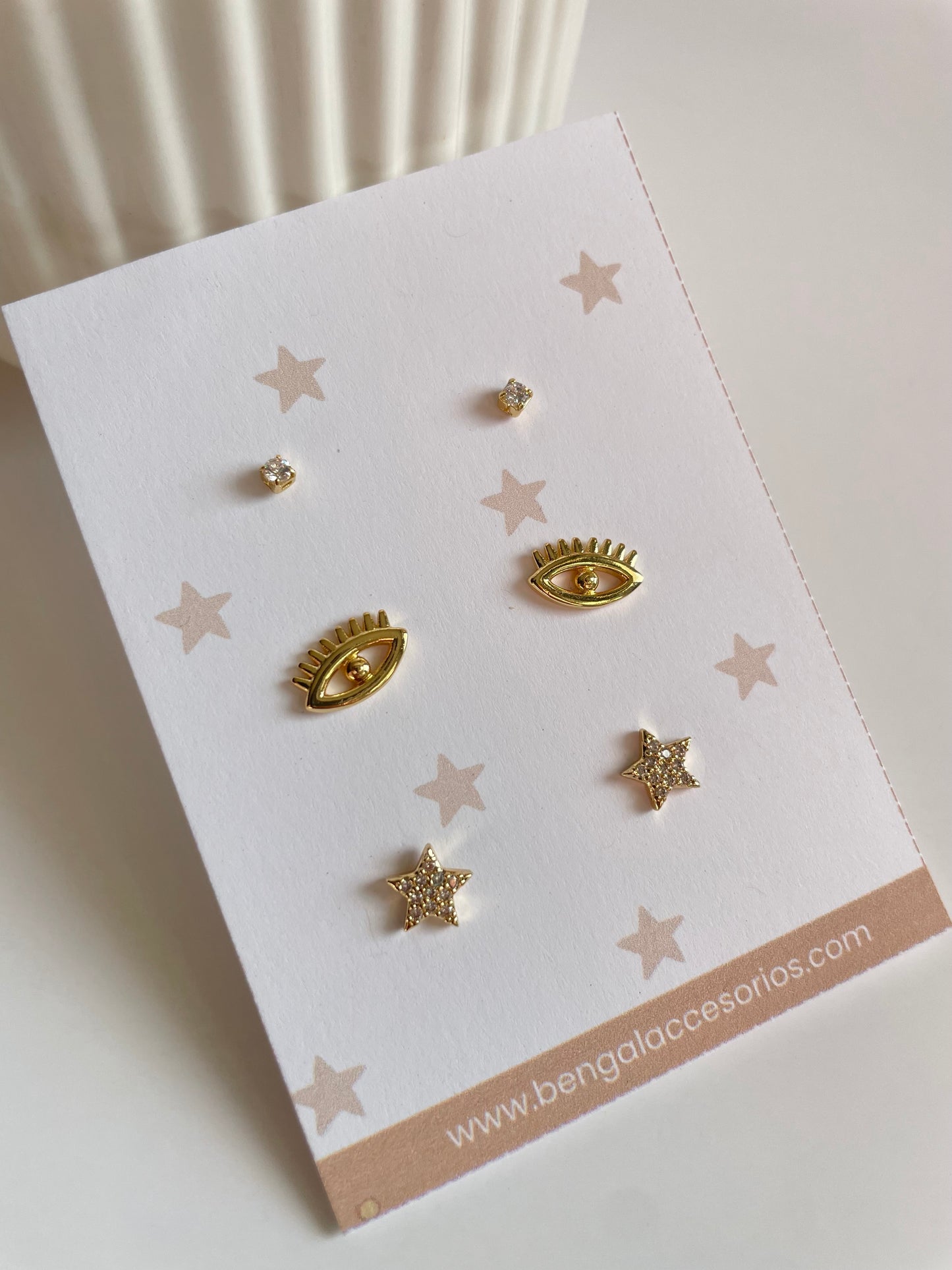 SHINY STUD EARRING SET