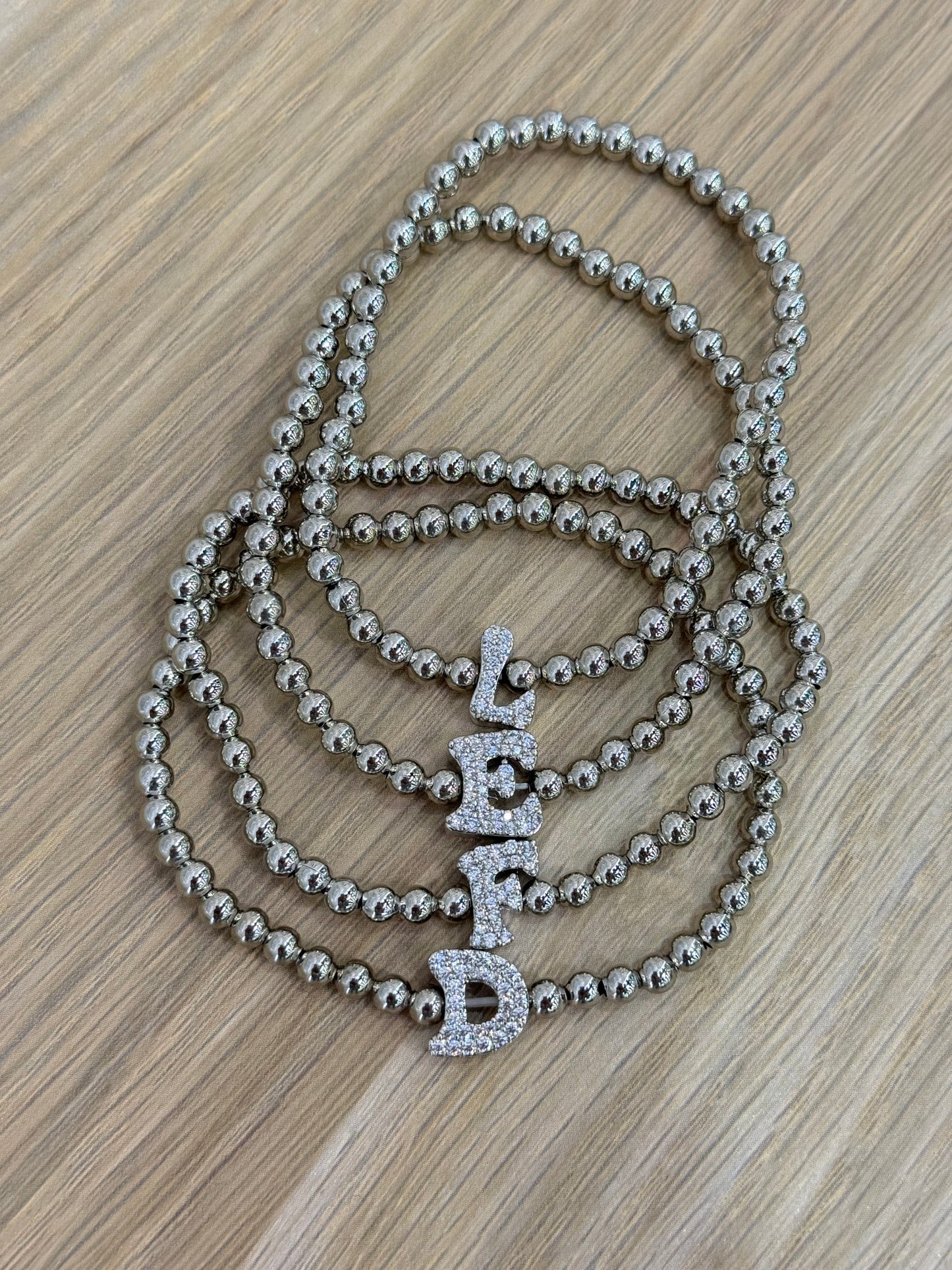SHINE SILVER LETTER BRACELET