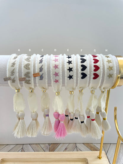 SHINY BEIGE RIBBON BRACELET