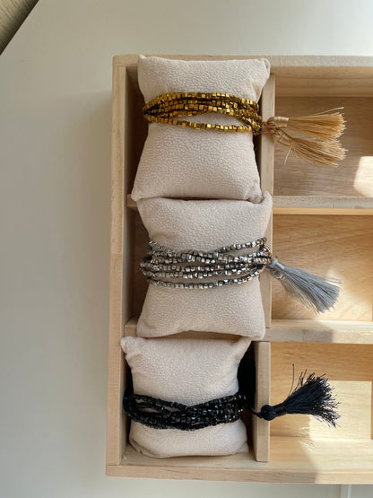 6 STRIPS OF CRYSTALS BRACELET