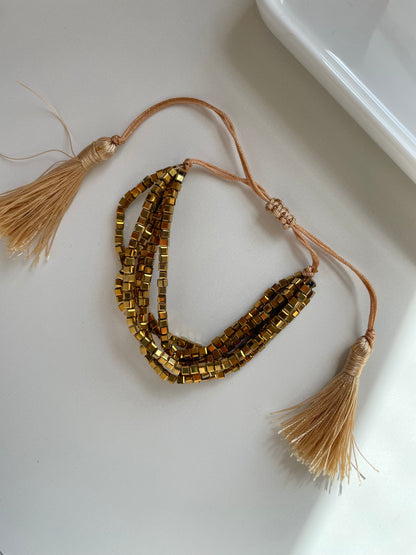 6 STRIPS OF CRYSTALS BRACELET