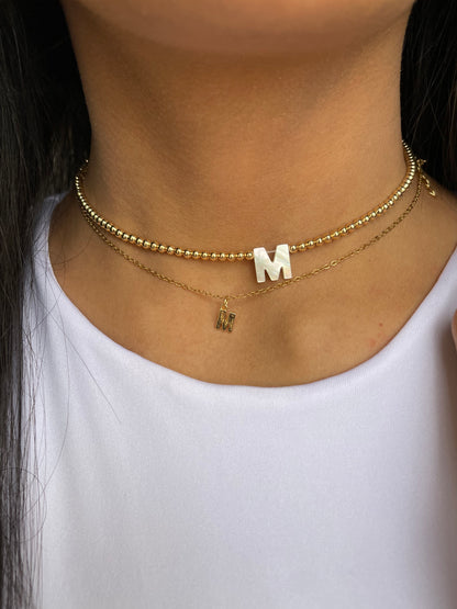 NACRE LETTER CUSTOM NECKLACE