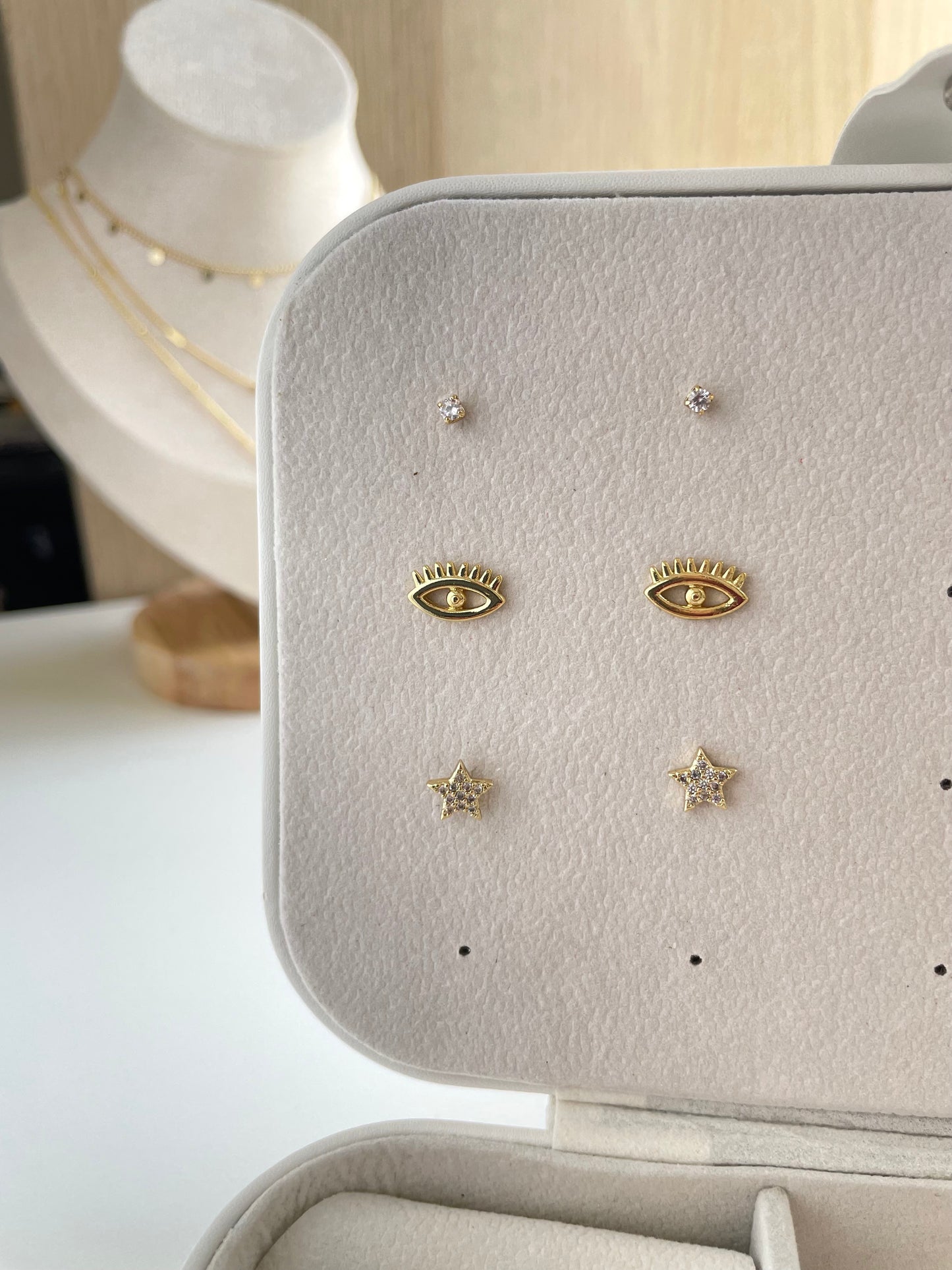 SHINY STUD EARRING SET