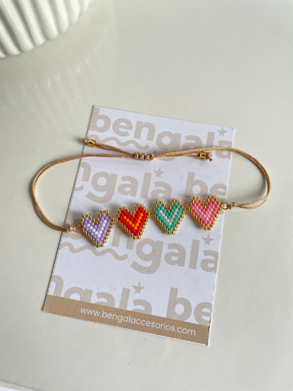 MIYUKI COLORFULL HEART BRACELET