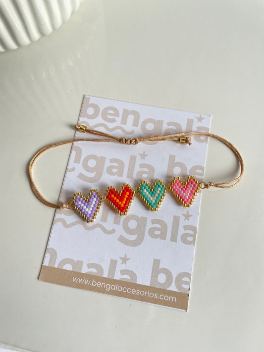 MIYUKI COLORFULL HEART BRACELET